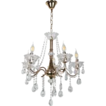 ⁦نجف مودرن شمعدان ذهبي + فضيE14*5⁩ - الصورة ⁦2⁩