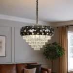 نجف مودرن فضي E14*9L قطر 40 سم مقاس 60 سم