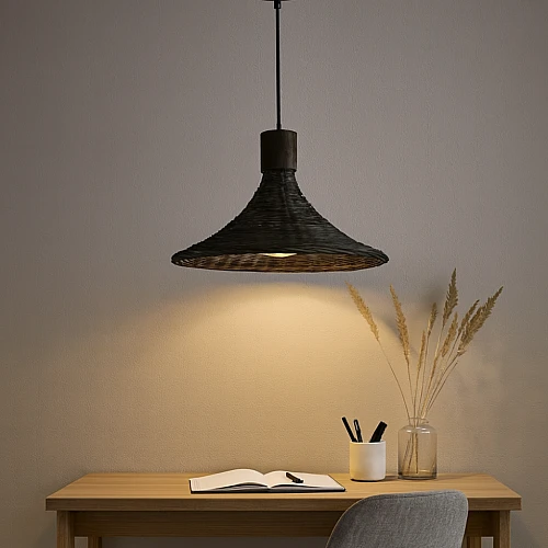 syUuCQprVbC4jkeb5op1H6iP3zyqiEoCW6-500x500 علاقي قش اسود E27*1L قطر 40 سم - الصورة 1