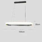 ⁦نجف مودرن فضي لون الانارة 3 اضاءات 1000*350 95 واط⁩ - الصورة ⁦4⁩