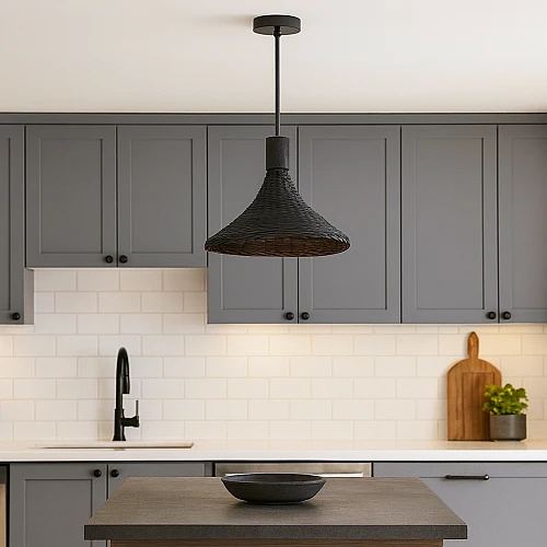 tqS1ymjJSeOMej9H5P6FM2FaHxEb8i-500x500 علاقي قش مفرد اسود E27 قطر 30 سم - الصورة 1