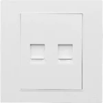 ⁦فيش منفذ كمبيوتر مع هاتف تلفون لون ابيض ساده توفل⁩ - الصورة ⁦2⁩