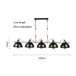 ⁦علاقي مودرن اسود E27*5⁩ - الصورة ⁦2⁩