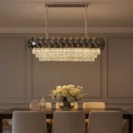 نجف مودرن فضي E14*10L قطر 80*30 سم