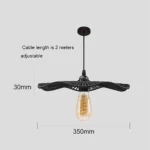 ⁦علاقي خيزران اسود E27*1L قطر 350 ملم⁩ - الصورة ⁦4⁩