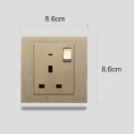 ⁦فيش ثلاثي مع مفتاح 13 امبير لون ذهبي ملكي توفل⁩ - الصورة ⁦4⁩