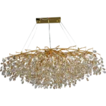 ⁦نجف مودرن قطر 120 ذهبي مع عسلي مع شفاف E14*15L سم⁩ - الصورة ⁦2⁩