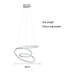 ⁦علاقي مودرن ابيض لون الانارة 3 اضاءات واط 75⁩ - الصورة ⁦2⁩
