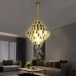 نجف علاقي كريستال ذهبي قطر 60 سم E14