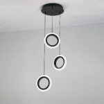 ⁦علاقي ثلاثي حلقات اسود لون الانارة 3اضاءات 25 واط⁩ - الصورة ⁦2⁩