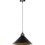 ⁦علاقي مودرن اسود + ذهبي قاعدة لمبة E27*1 قطر 26 سم⁩ - الصورة ⁦2⁩