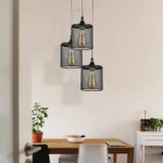 علاقي مودرن ثلاثي اسود E27