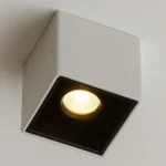 ⁦جرم سلندر ابيض مع اسود مربع مانع للتوهج مقاس mm 98*140 لمبة GU10⁩ - الصورة ⁦2⁩