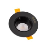 ⁦كشاف سبوت لايت مانع للتوهج اسود لون الانارة اصفر 7 سم 7 واط⁩ - الصورة ⁦5⁩