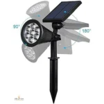 ⁦كشاف حديقة غرس لون الانارة اخضر يعمل بالطاقة الشمسية مع حساس ضوء يعمل تلقائي مع الغروب بالليل حتى الصباح مع قاعدة متحرك 7 عدسات ليد 2 واط⁩ - الصورة ⁦2⁩