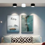 ⁦اضاءة سقف غطاء اسود كشاف سلندر 7 سم 7 واط لون الانارة اصفر بتصميم جميل و عملي و مريحة للعيون⁩ - الصورة ⁦7⁩