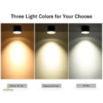 ⁦اضاءة سقف غطاء اسود كشاف سلندر 7 سم 7 واط لون الانارة اصفر بتصميم جميل و عملي و مريحة للعيون⁩ - الصورة ⁦4⁩