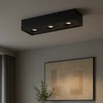 جرم سلندر ثلاثي مستطيل اسود متحرك مانع للتوهج قاعدة لمبة GU10