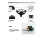 ⁦لمبه GU10 فتحة كبيرة لون الانارة اصفر 14 سم 15 واط⁩ - الصورة ⁦3⁩