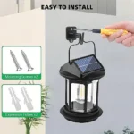 ⁦كشاف فانوس معلق متنقل حائط يعمل بالطاقة الشمسية مع حساس ضوء⁩ - الصورة ⁦5⁩