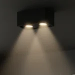 جرم سلندر مجوز ثنائي مستطيل اسود متحرك مانع للتوهج قاعدة لمبة GU10