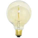 ⁦لمبه لون الانارة اصفر عسلي كروي زجاجي شفاف دايمر E27 40 واط⁩ - الصورة ⁦2⁩