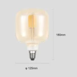 ⁦لمبة ديكورية مودرن زجاج ذهبي قطر 18 سم لون الانارة اصفر 5 واط⁩ - الصورة ⁦2⁩