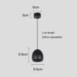 ⁦سلندر علاقي بشكل كروي قاعدة GU10 سلك طول 2 متر⁩ - الصورة ⁦2⁩