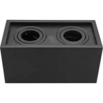 ⁦جرم سلندر مجوز ثنائي مستطيل اسود متحرك مانع للتوهج قاعدة لمبة GU10⁩ - الصورة ⁦4⁩