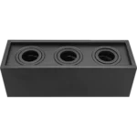 ⁦جرم سلندر ثلاثي مستطيل اسود متحرك مانع للتوهج قاعدة لمبة GU10⁩ - الصورة ⁦2⁩