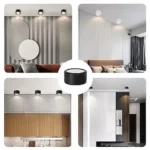 ⁦اضاءة سقف اسود كشاف سلندر 11.5 سم 15 واط بتصميم إنارة سقف لون الانارة اصفر تصميم عملي واضاءة جميلة⁩ - الصورة ⁦3⁩