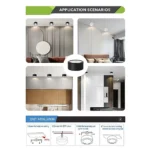 ⁦كشاف سلندر غطاء اسود انارة لون الانارة ابيض 15 واط 11.5 سم⁩ - الصورة ⁦2⁩