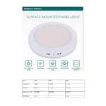 ⁦كشاف لطش ليد بنل لون الانارة 3 اضاءات متغيرة ( كريمي + اصفر + ابيض ) 20 سم 18 واط⁩ - الصورة ⁦4⁩