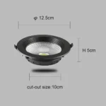 ⁦كشاف سبوت لايت اسود لون الانارة اصفر 10 سم 10 واط⁩ - الصورة ⁦4⁩