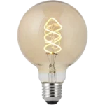 ⁦لمبة دايمر عسلي لون الانارة اصفر قطر 9.5 سم قزاز ذهبي 4 واط E27⁩ - الصورة ⁦2⁩