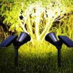 ⁦كشاف حديقة غرس إنارة ملون تعمل بالطاقة الشمسية مع حساس ضوء يعمل تلقائي مع الغروب حتى الشروق مع قاعدة متحرك 7 عدسات بقوة 2 واط⁩ - الصورة ⁦2⁩