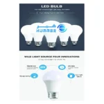 ⁦لمبة كوع كروية 9 واط الموفرة في استهلاك الكهرباء مع إضاءة بيضاء بتصميم عملي E27⁩ - الصورة ⁦5⁩