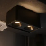 جرم لطش سلندر مانع للتوهج مجوز مستطيل اسود GU10