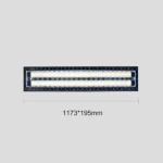 ⁦كشاف ديكوري لون الانارة 3اضاءات مقاس 120 سم مع فريم نيكل فضي إضاءة الاطار ازرق 75 واط⁩ - الصورة ⁦2⁩