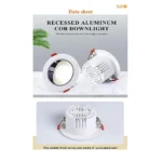 ⁦كشاف سبوت لايت مانع للتوهج اسود لون الانارة شمسي كريمي 14 سم 18 واط⁩ - الصورة ⁦3⁩