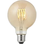 ⁦لمبة دايمر عسلي لون الاضاءة اصفر قطر 9.5 سم قزاز ذهبي 4 واط E27⁩ - الصورة ⁦2⁩