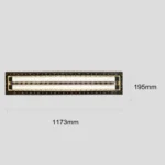⁦كشاف ديكوري لون الانارة 3اضاءات مقاس 120 سم مع فريم نيكل فضي إضاءة الاطار اصفر 75 واط⁩ - الصورة ⁦2⁩