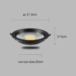 ⁦كشاف سبوت لايت اسود لون الانارة شمسي كريمي 20 سم 30 واط⁩ - الصورة ⁦4⁩