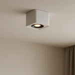 جرم لطش سلندر مانع للتوهج مفرد مربع ابيض مع اسود GU10