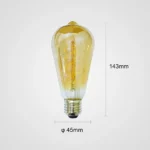 ⁦لمبات نجف ديكوريه شكل كمثرى حلزوني 4 واط مع لمسة اضاءة ديكور لون الاضاءة اصفر شمسي يمكن استخدامها في لمبات النجف والثريات E27⁩ - الصورة ⁦2⁩