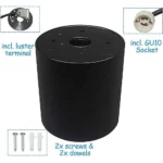 ⁦جرم سلندر اسود اسطواني مانع للتوهج متحرك قاعدة لمبة GU10 / قطر 80*85 ملم⁩ - الصورة ⁦2⁩