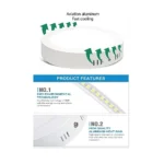 ⁦كشاف لطش ليد بنل لون الانارة 3 اضاءات متغيرة ( كريمي + اصفر + ابيض ) 20 سم 18 واط⁩ - الصورة ⁦3⁩