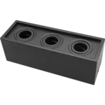 ⁦جرم سلندر ثلاثي مستطيل اسود متحرك مانع للتوهج قاعدة لمبة GU10⁩ - الصورة ⁦4⁩